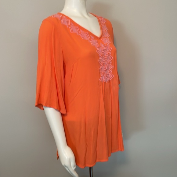 Lilly Pulitzer for Target Orange Camelia Gauze Tunic Top Swim Coverup Size L - Picture 3 of 9